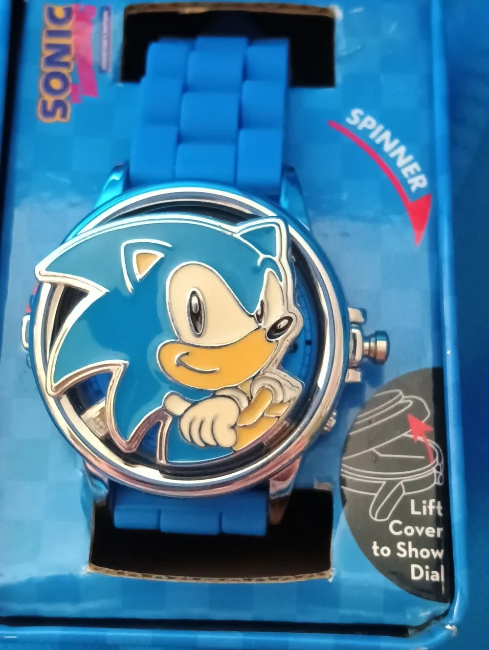Blue Sonic The Hedgehog Fidget Spinner Watch